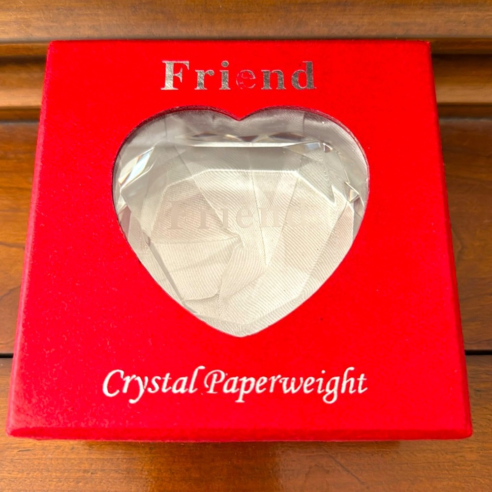 Heart Shaped Crystal Paperweight